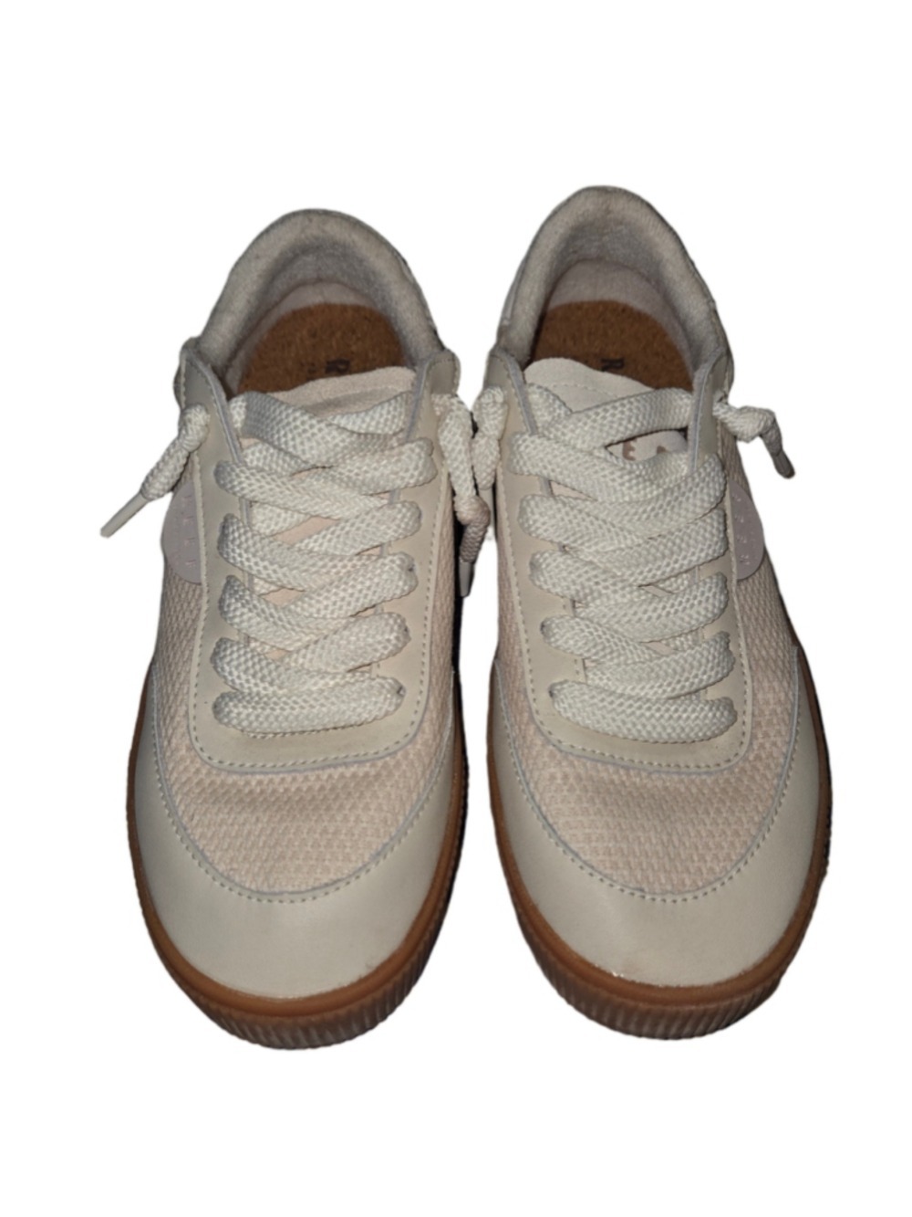 Reef Lay Day Seas Sneakers Women's Size 8 Beige Off White Leather Suede Lace Up - Picture 3 of 9